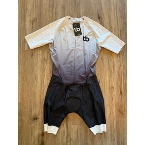 Bicycle Booth Cycling Gear Black to White Tri-Suit Size XS NWT
